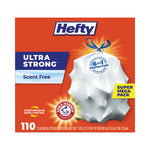 Ultra Strong Tall Kitchen and Trash Bags, 13 gal, 0.9 mil, 23.75" x 24.88", White, 110/Box