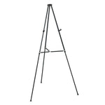 Lightweight Telescoping Tripod Easel, Adjusts 38" to 66" High, Aluminum, Black