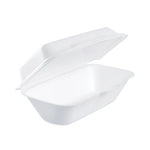 Foam Hinged Lid Container, Hoagie Container with Removable Lid, 5.3 x 9.8 x 3.3, White, 125/Bag, 4 Bags/Carton