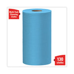 General Clean X60 Cloths, Small Roll, 9.8 x 13.4, Blue, 130/Roll, 12 Rolls/Carton