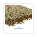 Parlor Broom, Yucca/Corn Fiber Bristles, 56" Overall Length, Natural, 12/Carton