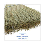 100% Corn Brooms, 60" Overall Length, Natural, 6/Carton