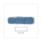 Dust Mop Head, Cotton/Synthetic Blend, 36 x 5, Looped-End, Blue