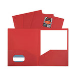 Two-Pocket Heavyweight Poly Portfolio Folder, 11 x 8.5, Red, 25/Box