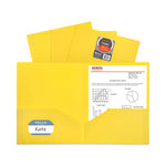 Two-Pocket Heavyweight Poly Portfolio Folder, 11 x 8.5, Yellow, 25/Box