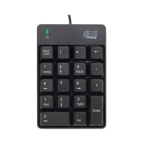 Spill-Resistant 18-Key Numeric Keypad, Black