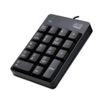 Spill-Resistant 18-Key Numeric Keypad, Black