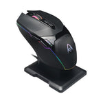 iMouse X50 Series Gaming Mouse with Charging Cradle, 2.4 GHz Frequency/33 ft Wireless Range, Left/Right Hand Use, Black