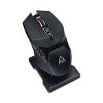 iMouse X50 Series Gaming Mouse with Charging Cradle, 2.4 GHz Frequency/33 ft Wireless Range, Left/Right Hand Use, Black