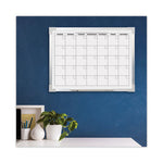 Framed Calendar Dry Erase Board, 24 x 18, White Surface, Silver Aluminum Frame