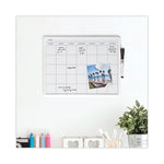 Magnetic Dry Erase Monthly Calendar, 14 x 11.66, White Surface, White Plastic Frame