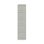 Five-Drawer Economy Vertical File, Letter-Size File Drawers, 15" x 26.5" x 61.37", Light Gray