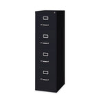 Four-Drawer Economy Vertical File, Letter-Size File Drawers, 15" x 22" x 52", Black