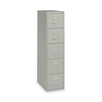 Five-Drawer Economy Vertical File, Letter-Size File Drawers, 15" x 26.5" x 61.37", Light Gray