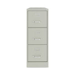Three-Drawer Economy Vertical File, Letter-Size File Drawers, 15" x 22" x 40.19", Light Gray