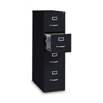 Four-Drawer Economy Vertical File, Letter-Size File Drawers, 15" x 26.5" x 52", Black