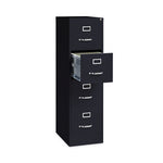 Four-Drawer Economy Vertical File, Letter-Size File Drawers, 15" x 22" x 52", Black