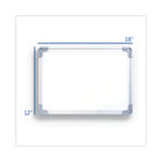 Dual-Sided Desktop Dry Erase Board, 18 x 12, White Surface, Silver Aluminum Frame