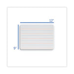 Two-Sided Red and Blue Ruled Dry Erase Board, 12 x 9, Ruled White Front/Unruled White Back, 12/Pack