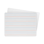 Two-Sided Red and Blue Ruled Dry Erase Board, 12 x 9, Ruled White Front/Unruled White Back, 12/Pack
