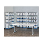 STOR/FILE Medium-Duty Letter/Legal Storage Boxes, Letter/Legal Files, 12.75" x 16.5" x 10.5", White/Blue, 12/Carton