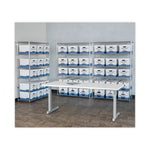 HANG'N'STOR Medium-Duty Storage Boxes, Letter Files, 12.63" x 15.63" x 10", White/Blue, 4/Carton