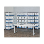 STOR/FILE Medium-Duty Letter/Legal Storage Boxes, Letter/Legal Files, 12.75" x 16.5" x 10.5", White/Blue, 4/Carton