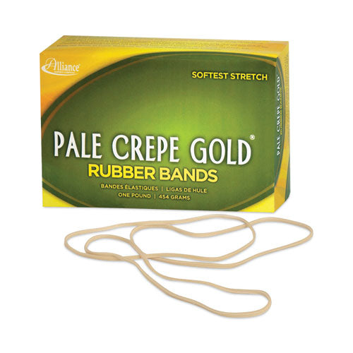 Pale Crepe Gold Rubber Bands, Size 117B, 0.06" Gauge, Golden Crepe, 1 lb Box, 300/Box