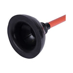 Toilet Plunger, 18" Plastic Handle, 5.63" dia, Red/Black