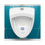 Urinal Screen with Non-Para Cleaner Block, Green Apple Scent, 3.25 oz, Blue/White, 12/Box