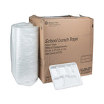 Foam School Trays, 6-Compartment, 8.5 x 11.5 x 1.25, White, 500/Carton