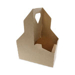 Paperboard Cup Carrier, Up to 44 oz, Two to Four Cups, Natural, 250/Carton