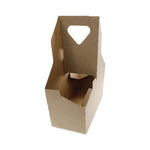 Paperboard Cup Carrier, Up to 44 oz, Two to Four Cups, Natural, 250/Carton