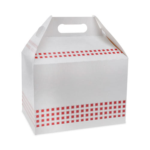 Paperboard Barn Box with Handle, 9 x 5 x 4.5, Basketweave, Paper, 150/Carton