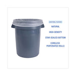 High-Density Can Liners, 33 gal, 14 mic, 33" x 38", Natural, 25 Bags/Roll, 10 Rolls/Carton