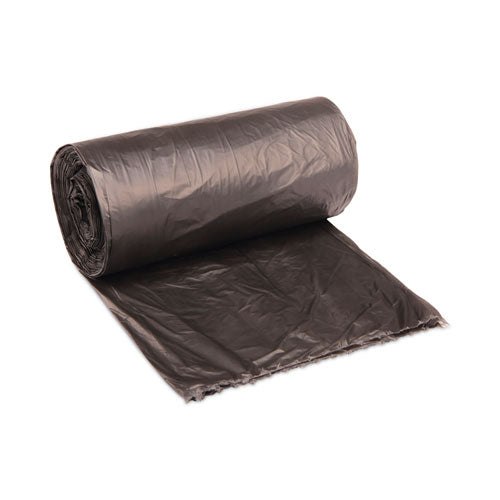 High-Density Can Liners, 60 gal, 14 mic, 38" x 58", Black, 25 Bags/Roll, 8 Rolls/Carton