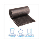 High-Density Can Liners, 60 gal, 14 mic, 38" x 58", Black, 25 Bags/Roll, 8 Rolls/Carton