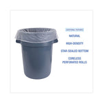 High-Density Can Liners, 45 gal, 10 mic, 40" x 46", Natural, 25 Bags/Roll, 10 Rolls/Carton