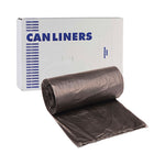 High-Density Can Liners, 45 gal, 19 mic, 40" x 46", Black, 25 Bags/Roll, 6 Rolls/Carton