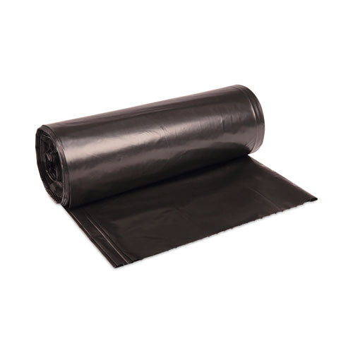 High-Density Can Liners, 56 gal, 19 mic, 43" x 47", Black, 25 Bags/Roll, 6 Rolls/Carton