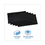 Linear Low Density Industrial Can Liners, 45 gal, 1.7 mil, 40 x 46, Black, 100/Carton