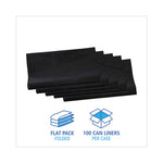 Linear Low Density Industrial Can Liners, 56 gal, 1.7 mil, 43 x 47, Black, 100/Carton