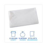 High Density Industrial Can Liners Flat Pack, 33 gal, 16 mic, 33 x 40, Natural, 200/Carton