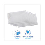 High Density Industrial Can Liners Flat Pack, 33 gal, 16 mic, 33 x 40, Natural, 200/Carton