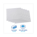 High Density Industrial Can Liners Flat Pack, 60 gal, 16 mic, 38 x 60, Natural, 100/Carton