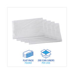 High Density Industrial Can Liners Flat Pack, 45 gal, 16 mic, 40 x 48, Natural, 200/Carton