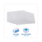 High Density Industrial Can Liners Flat Pack, 56 gal, 16 mic, 43 x 48, Natural, 200/Carton