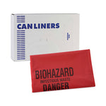 Linear Low Density Health Care Trash Can Liners, 16 gal, 1.3 mil, 24 x 32, Red, 250/Carton