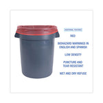 Linear Low Density Health Care Trash Can Liners, 33 gal, 1.3 mil, 33 x 39, Red, 150/Carton