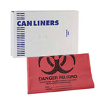 Linear Low Density Health Care Trash Can Liners, 45 gal, 1.3 mil, 40 x 46, Red, 100/Carton